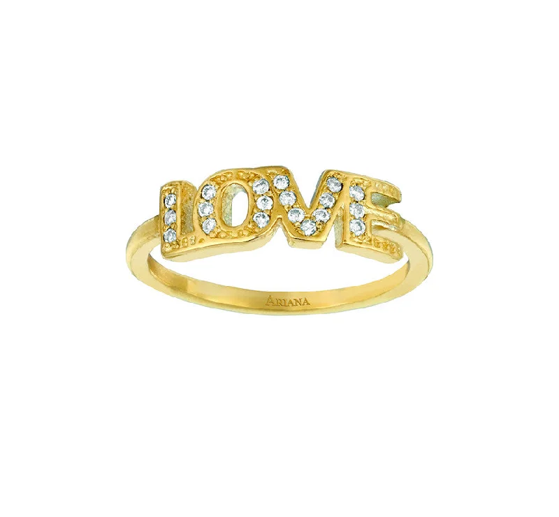 Rings with bezel-set peridot for safety -Diamond LOVE Ring