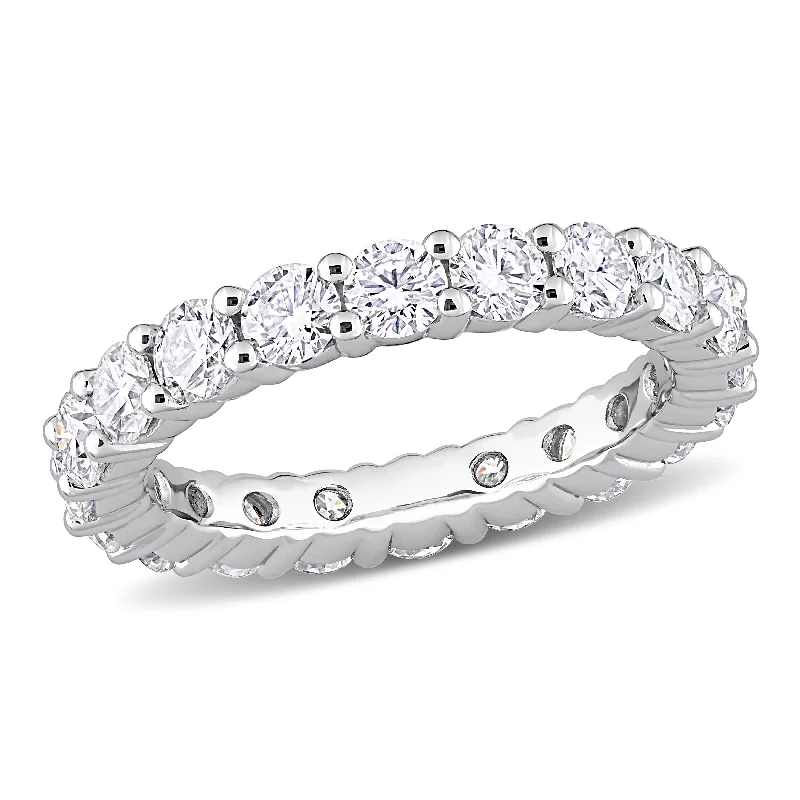 Rings with branch-inspired bands for organic -Mimi & Max 2 1/2ct DEW Created Moissanite Eternity Band in Sterling Silver