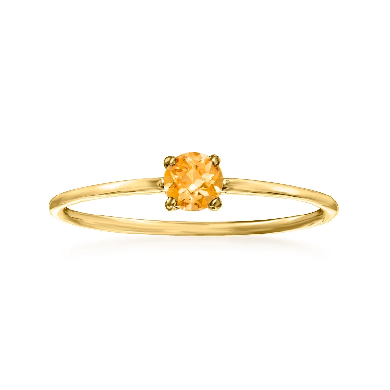 Rings with mandala engravings for spiritual vibe -Ross-Simons Citrine Ring in 14kt Yellow Gold. Size 6