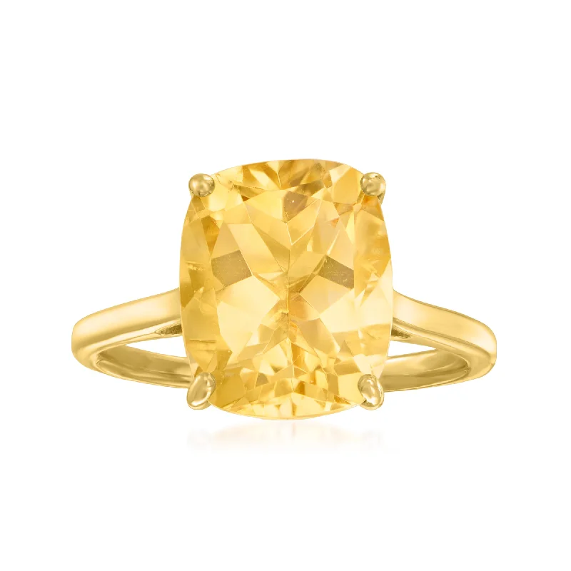 Rings with starburst topaz for radiant beauty -Ross-Simons Citrine Ring in 18kt Gold Over Sterling