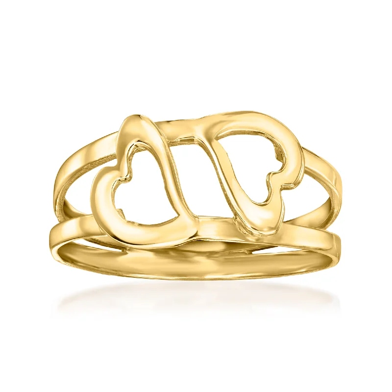 Rings with infinity loops for timeless love -Ross-Simons Italian 14kt Yellow Gold Heart Cutout Ring