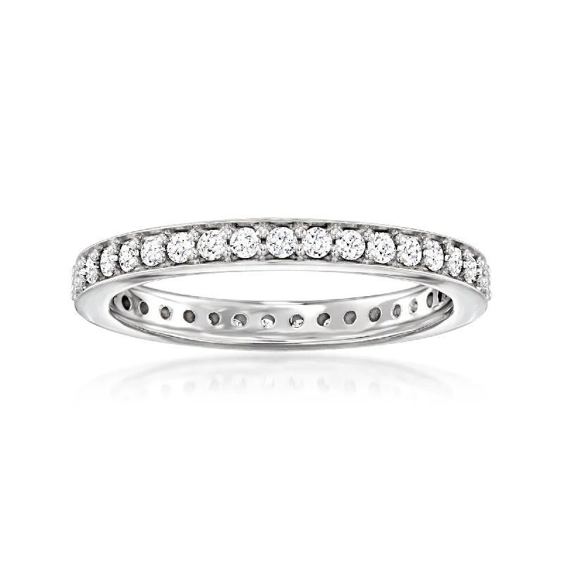 Rings with infinity loops for timeless love -Ross-Simons Lab-Grown Diamond Eternity Band in Sterling Silver