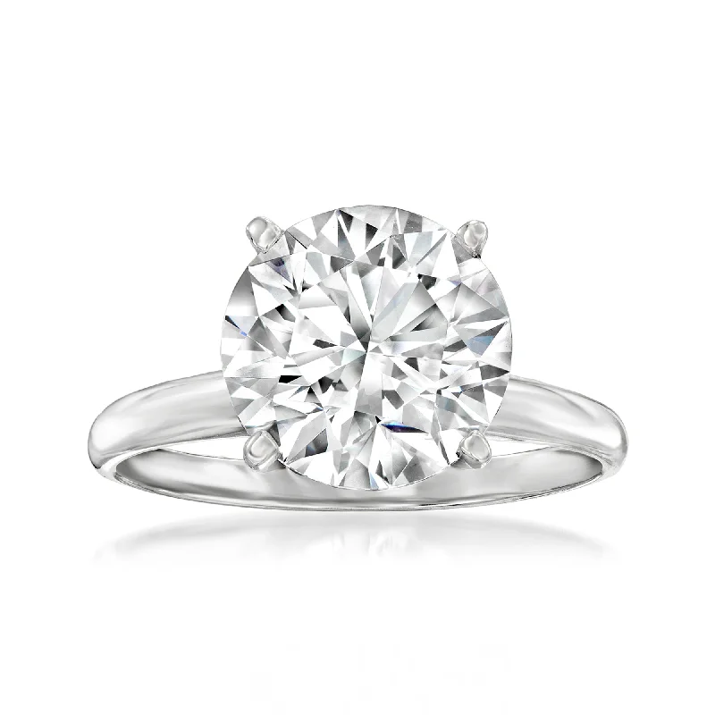 Rings with pave-set gemstones for brilliance -Ross-Simons Lab-Grown Diamond Solitaire Ring in 14kt White Gold