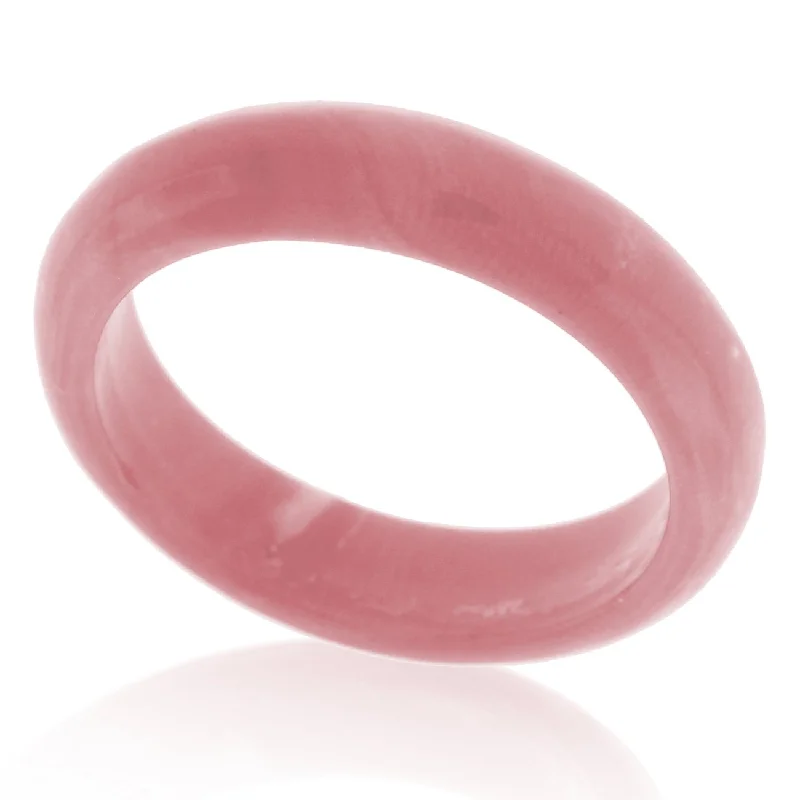 Rings with knot motifs for symbolic love -Suzy Levian Italian Hand Carved 6.3ct Natural Pink Coral Gem Eternity Band Ring