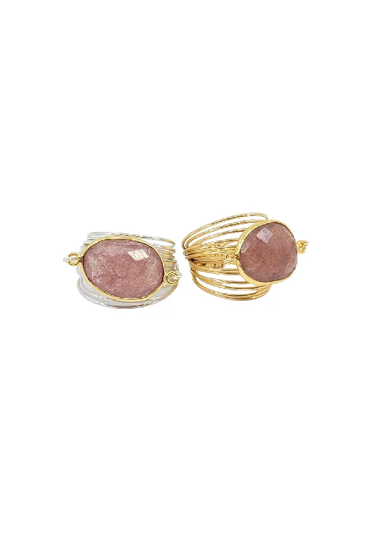 Rings with raw topaz for icy charm -Torrey Ring in Cherry Quartz