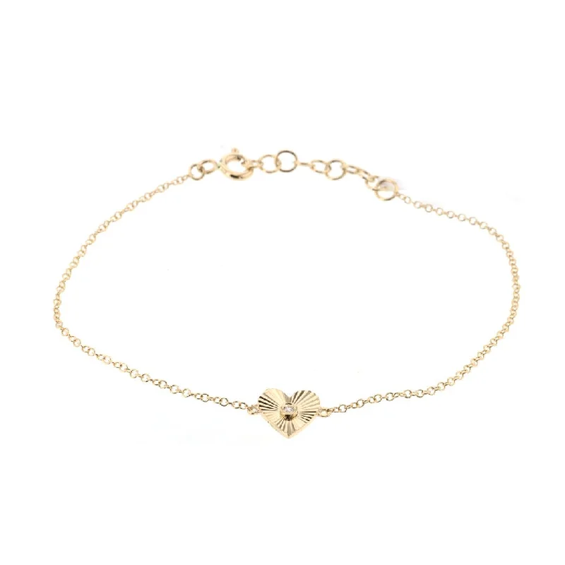 Vintage-inspired bangle bracelets with etched detailing for a timeless, antique look-0.01 ctw Diamond Heart Bracelet