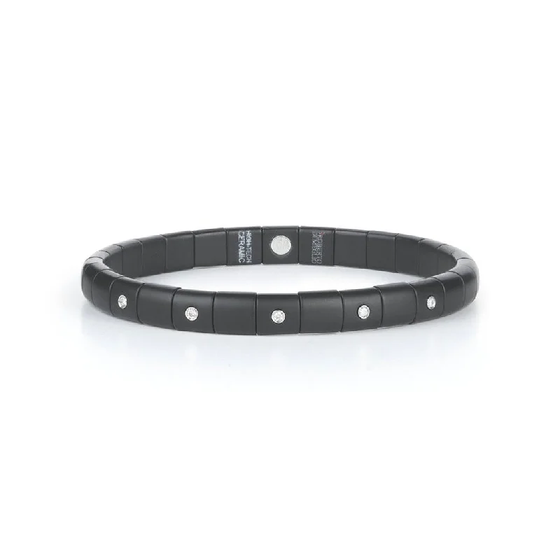 Best bangle bracelets with animal motif designs for a quirky, fun accessory-0.05 ctw Diamond Strech Ceramic Bracelet