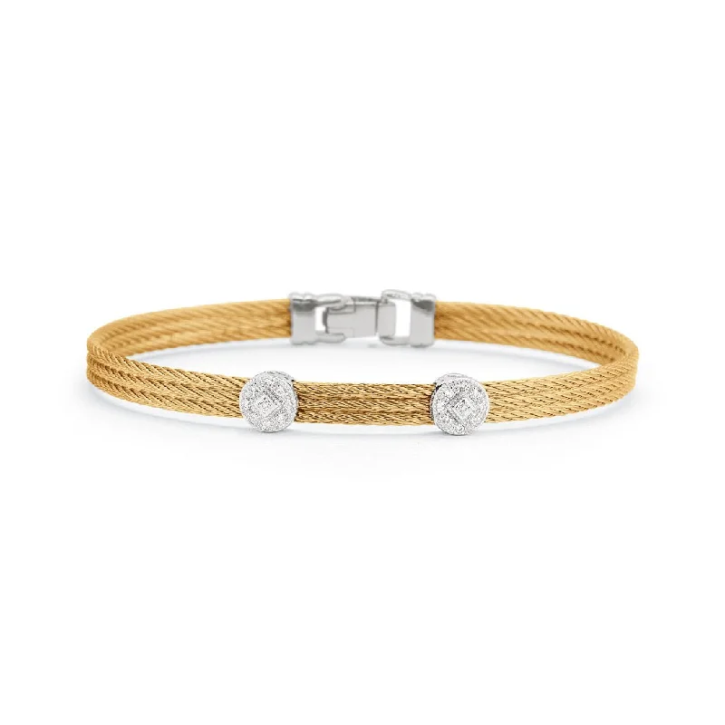 Best bangle bracelets with enamel floral patterns for a delicate and feminine touch-0.09 ctw Diamond Cable Bangle Bracelet | 10267421