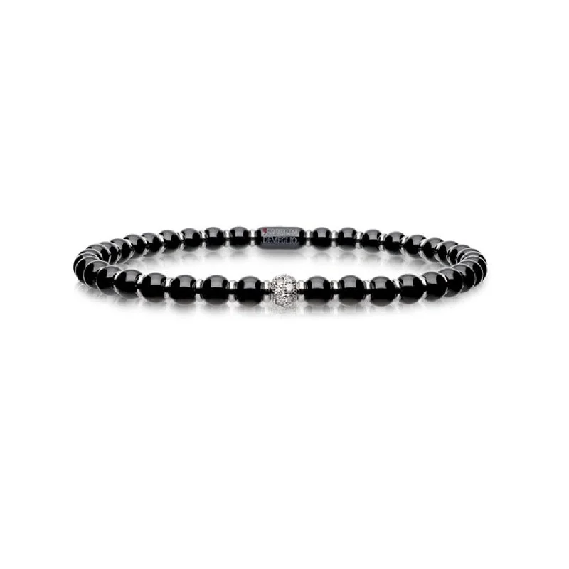 Best bangle bracelets for stacking with delicate and thin designs for layering-0.14 ctw Diamond Ceramic Stretch Bracelet