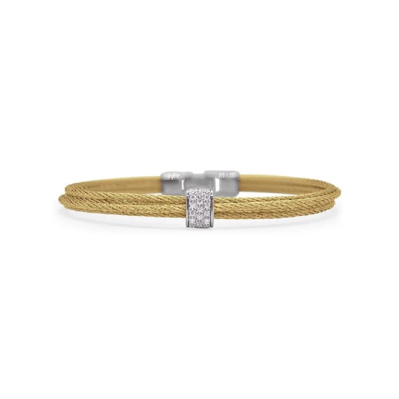 Stacked bangle bracelets with alternating textures for a dynamic, trendy look-0.15 ctw Diamond Bangle Bracelet