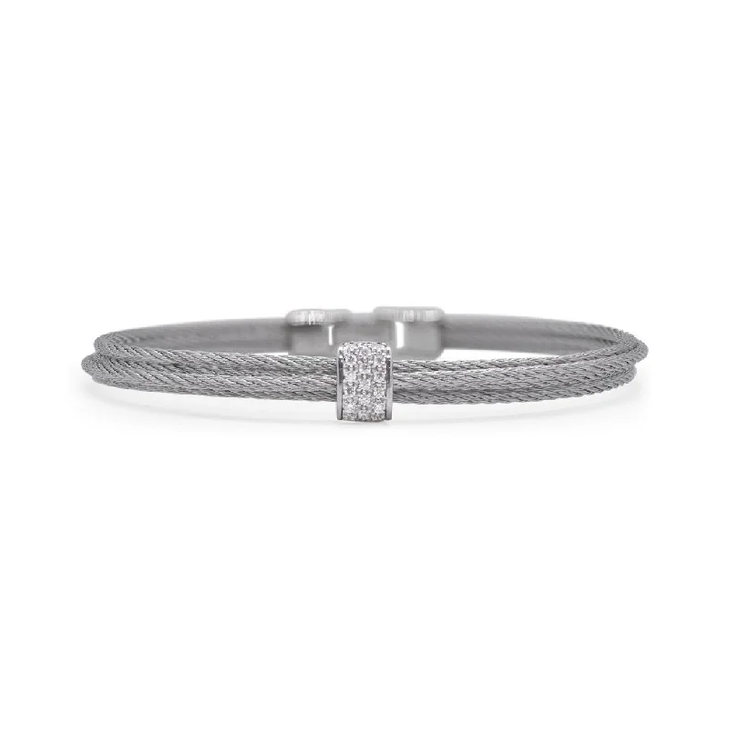 Best bangle bracelets with clear acrylic for a modern, transparent design-0.15 ctw Diamond Bangle Bracelet