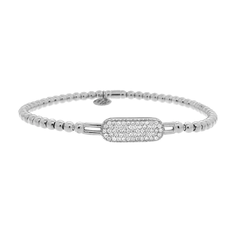 Best bangle bracelets with engraved initials for a personalized and meaningful gift-0.24ctw, 18K White Gold Tresore Stretch Bracelet