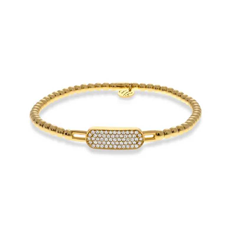 Simple bangle bracelets with smooth matte finishes for a subtle and modern style-0.24ctw, 18K Yellow Gold Tresore Stretch Bracelet