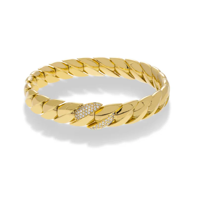 Best bangle bracelets with intricate filigree patterns for an elegant and detailed finish-0.29ctw, 18K Yellow Gold Tresore Stretch Bracelet