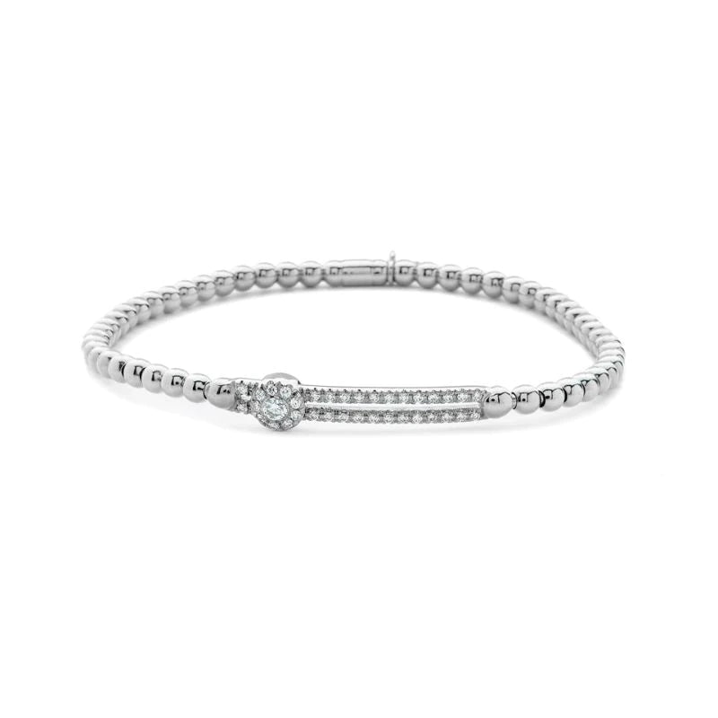 Elegant bangle bracelets with diamond-shaped stones for a sophisticated look-0.37ctw, 18K White Gold Tresore Stretch Bracelet