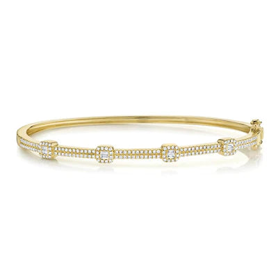 Chunky bangle bracelets with metallic finishes for a bold and statement-making look-0.52ctw Baguette Diamond Bangle