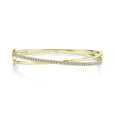 Simple bangle bracelets with open designs for a trendy and minimalist style-0.58ctw Diamond Bridge Bangle