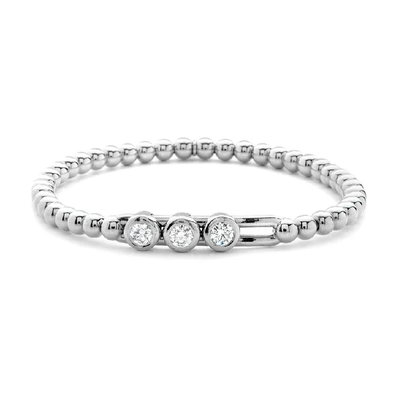 Best bangle bracelets with crystal accents for added sparkle and glamour-0.60ctw, 18K White Gold Tresore Stretch Bracelet