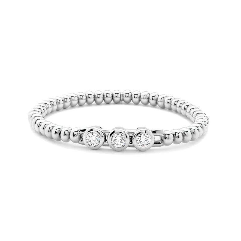 Classic bangle bracelets with clean lines for an elegant and versatile accessory-0.90ctw, 18K White Gold Tresore Stretch Bracelet