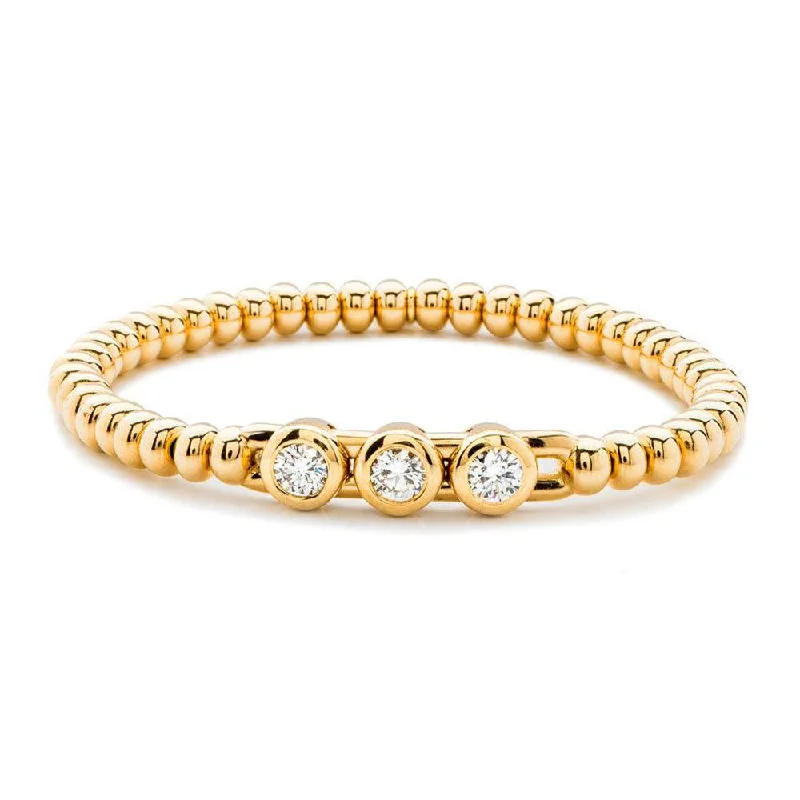 Traditional gold bangle bracelets with a smooth finish for a classic look-0.90ctw, 18K Yellow Gold Tresore Stretch Bracelet