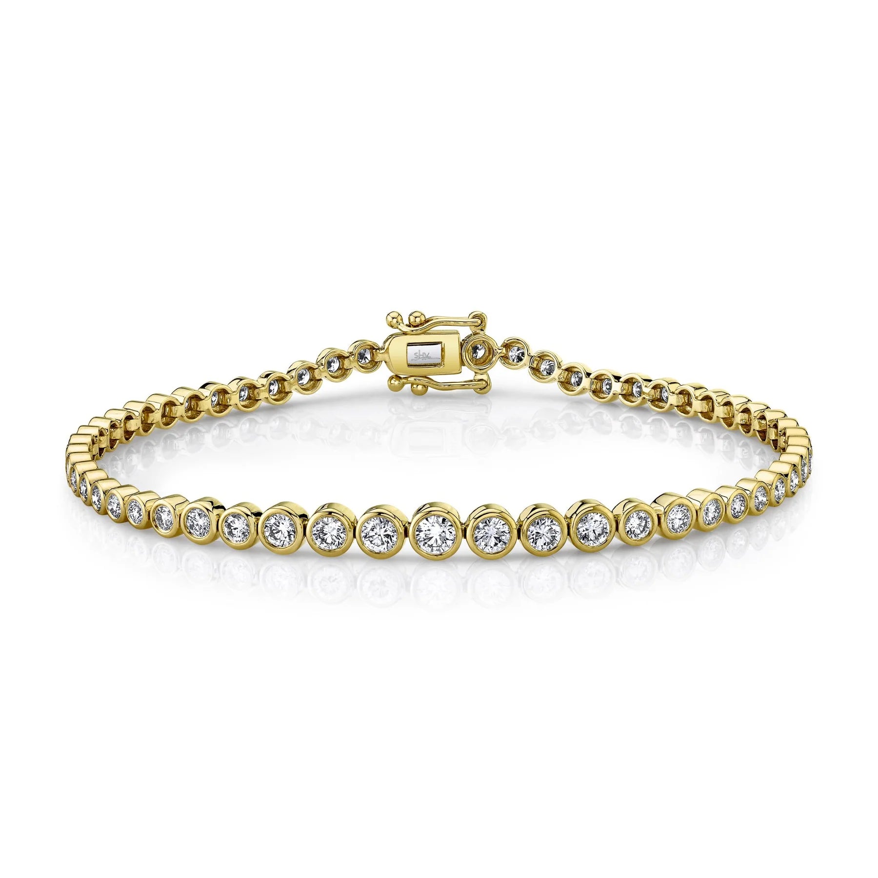 Classic bangle bracelets with pearl embellishments for a feminine and classic touch-1.90ctw Diamond Bezel Tennis Bracelet