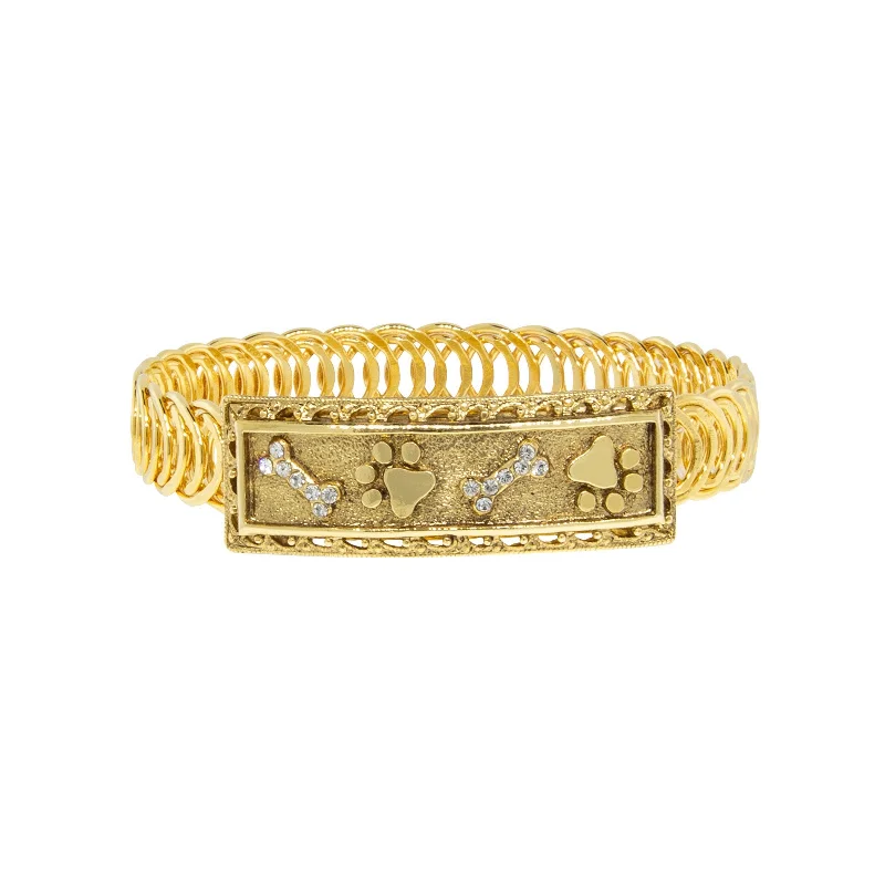 Best bangle bracelets for stacking with delicate and thin designs for layering-1928 Jewelry® 14K Dipped Paw And Bones Belt Bracelet