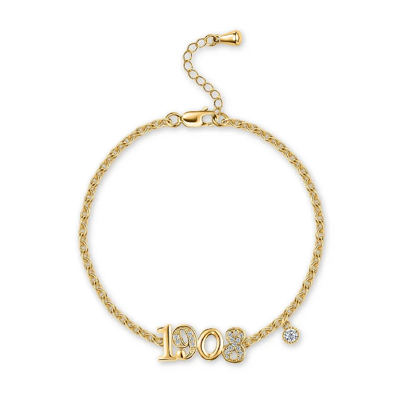 Vintage-inspired bangle bracelets with antique finishes for a retro, nostalgic style-1908 Tennis Bracelet-Gold