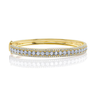 Sleek bangle bracelets with black enamel for a sophisticated and modern look-2.32ctw Diamond Bangle, Yellow Gold