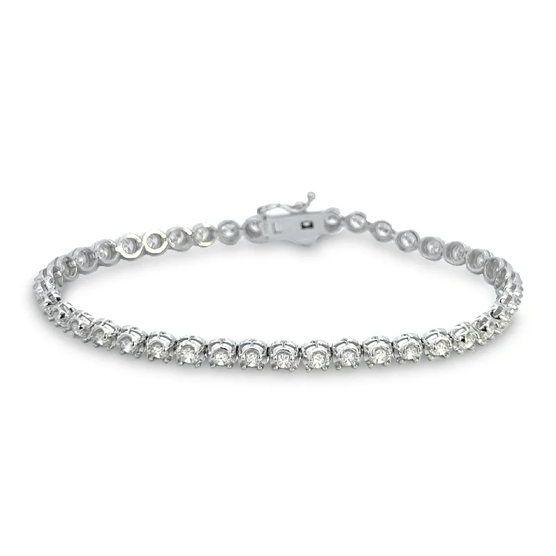 Best bangle bracelets with silver-plated finishes for an affordable and stylish accessory-4.00ctw Diamond Tennis Bracelet