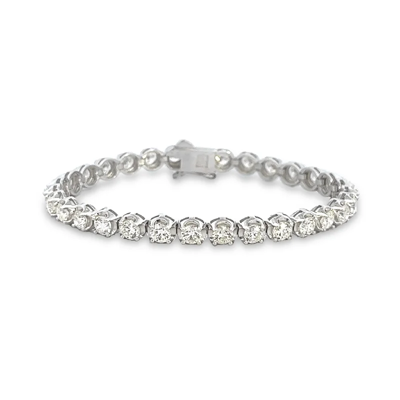 Bangle bracelets with polished marble inlays for a chic and trendy appearance-8.00ctw Diamond Tennis Bracelet