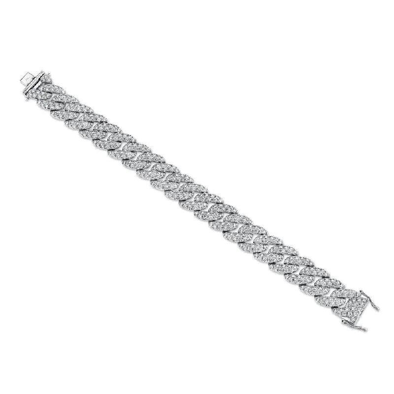 Thin bangle bracelets with mixed metals for a contemporary and versatile look-9.45ctw Diamond Pave Link Bracelet