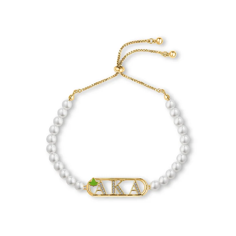 Traditional gold bangle bracelets with a smooth finish for a classic look-AKA 20 Pearl-Mini Ivy Adjustable Chain Bracelet-Gold