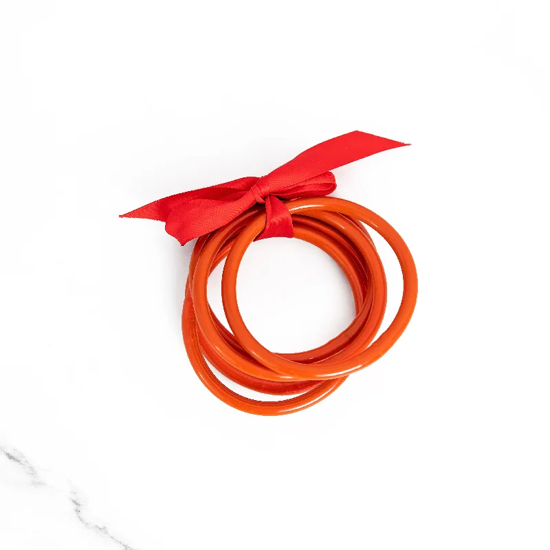 Oversized bangle bracelets with unique textures for a statement-making accessory-Everyday Party Bangles | Orange