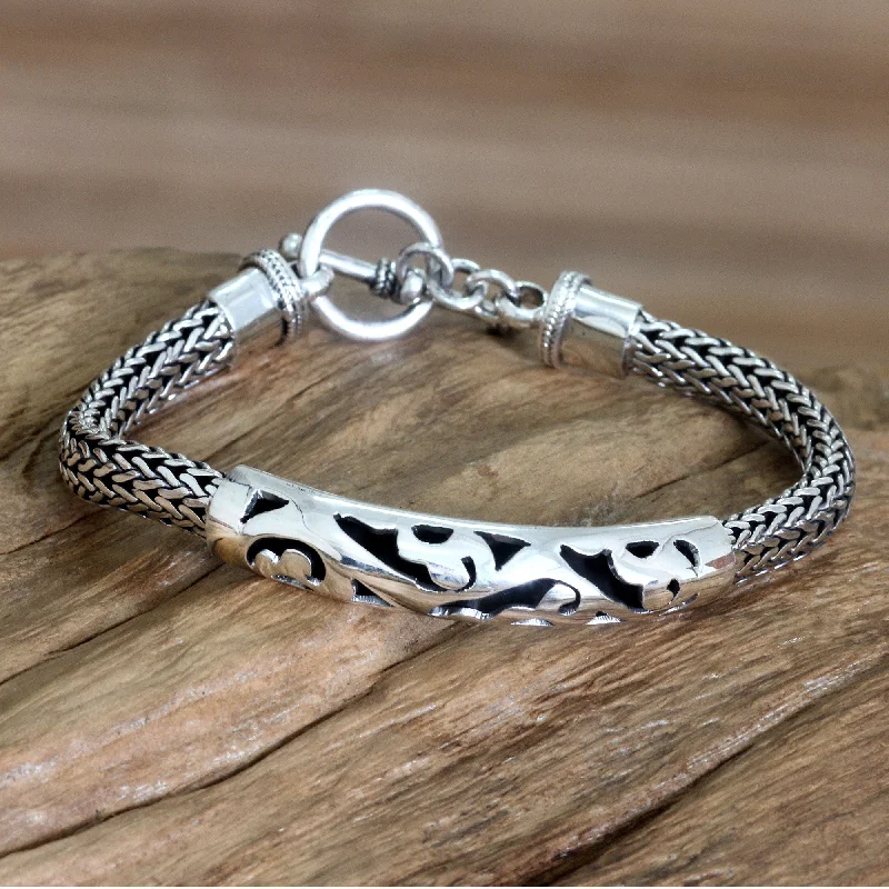 Best bangle bracelets with hand-crafted details for a unique and artisanal touch-Balinese Finesse Handcrafted Sterling Silver Bracelet