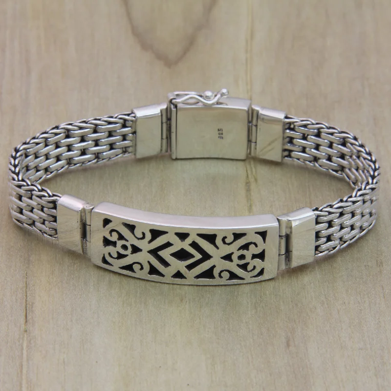 Best bangle bracelets with stacked designs for a trendy and fashionable look-Balinese Warrior Sterling Silver Bracelet