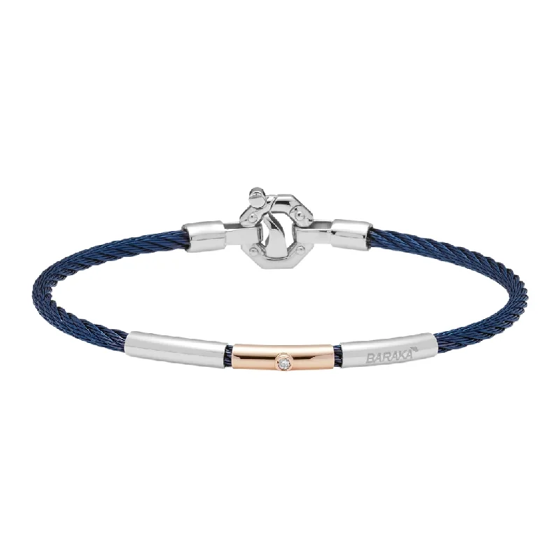 Stackable bangle bracelets with customizable charms for a personalized collection-BARAKA White Diamond Men's Bangle (White Diamond 0.04 cts.)