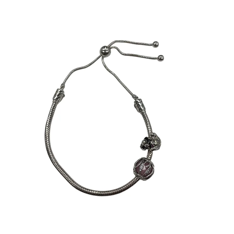 Colorful bangle bracelets with enamel details for a playful and youthful style-Bracelet Charm By Pandora In Silver