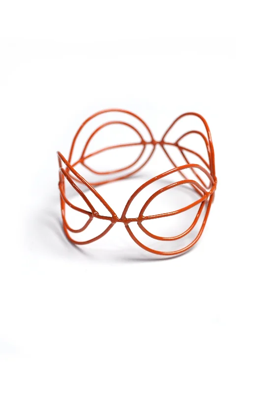 Best bangle bracelets with pastel-colored stones for a soft and delicate appearance-Bracelet No. 3 in Burnt Orange