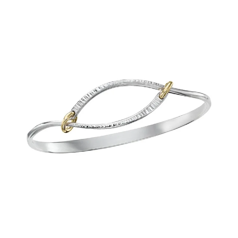 Best bangle bracelets with vibrant stones for a rich and colorful appearance-Silver & Gold Bangle Bracelet