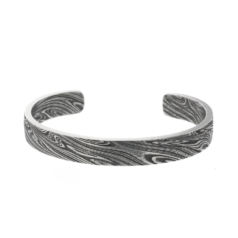 Best bangle bracelets with bright enamel colors for a fun and youthful style-Damascus Steel Cuff Bracelet