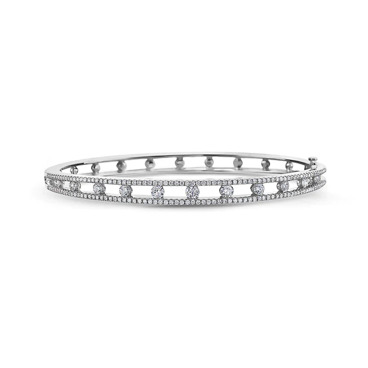 Best bangle bracelets with animal motif designs for a quirky, fun accessory-Diamond Air Bracelet, White Gold