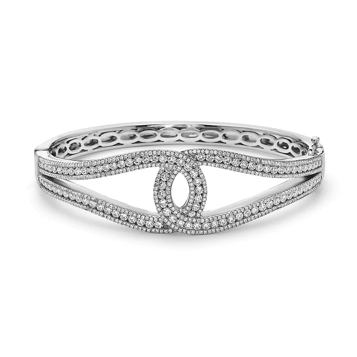 Vintage-inspired bangle bracelets with antique finishes for a retro, nostalgic style-Diamond C Band Bracelet