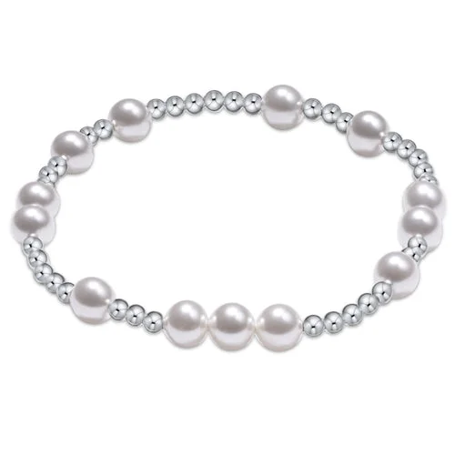 Best bangle bracelets with infinity symbols for a timeless and meaningful design-Enewton Hope Unwritten Sterling 6mm Bead Bracelet - Pearl