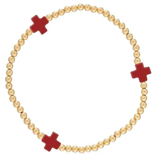 Best bangle bracelets with sapphire stones for an elegant and rich pop of color-Enewton Signature Cross 3mm Red Gold Bracelet