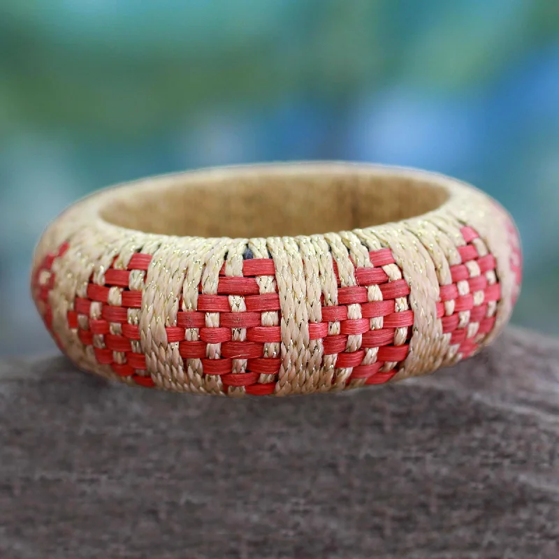 Best bangle bracelets with cubic zirconia inlays for affordable elegance and sparkle-Ginger Arrows Handmade Rattan Bangle Bracelet