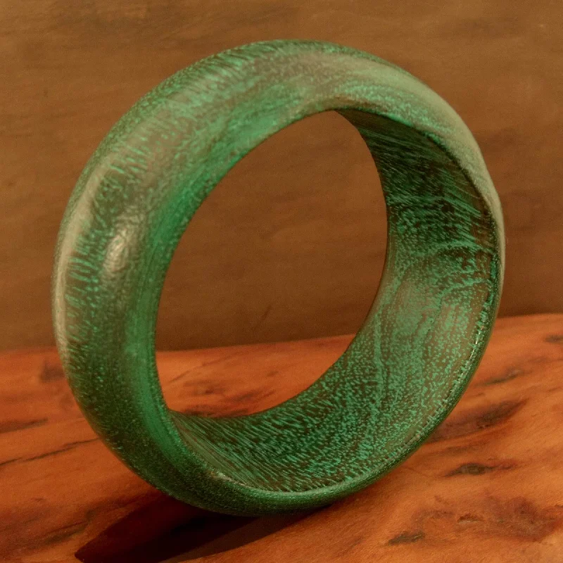 Best bangle bracelets for women with elegant gold designs for every occasion-Green Mango Wood Bangle Bracelet