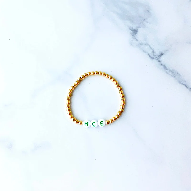 Best bangle bracelets with minimalist silver designs for a timeless, versatile look-HCE Gold Beaded Bracelet