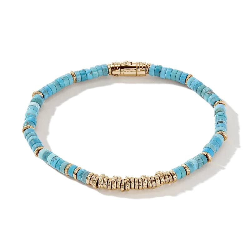 Best silver bangle bracelets with intricate detailing for a timeless and sophisticated style-Heishi Beaded Bracelet - Turquoise