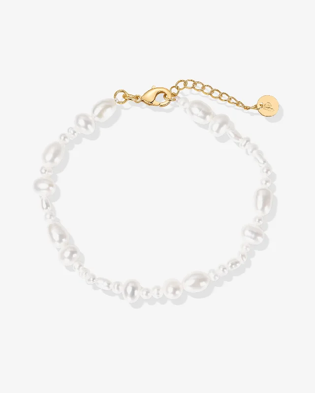 Stackable bangle bracelets with customizable charms for a personalized collection-Irregular Freshwater Pearl Bracelet