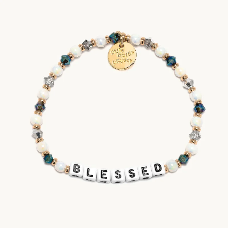 Best bangle bracelets with solid gold for an elegant and luxurious design-Little Words Blessed Bracelet